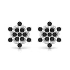 1/2 CT Black Onyx Statement Snowflake Stud Earrings Black Onyx - ( AAA ) - Quality - Rosec Jewels