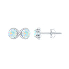 1 CT Simple Ethiopian Opal Two Stone Infinity Stud Earrings Ethiopian Opal - ( AAA ) - Quality - Rosec Jewels