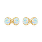 1 CT Simple Ethiopian Opal Two Stone Infinity Stud Earrings Ethiopian Opal - ( AAA ) - Quality - Rosec Jewels