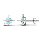 Sky Blue Topaz and Diamond Celestial Stud Earrings Sky Blue Topaz - ( AAA ) - Quality - Rosec Jewels