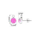 Bezel Set Round Pink Sapphire and Diamond Solitaire Stud Earrings Pink Sapphire - ( AAA ) - Quality - Rosec Jewels