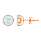 Ethiopian Opal Solitaire Stud Earrings with Screw Back Ethiopian Opal - ( AAA ) - Quality - Rosec Jewels