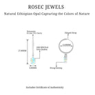 Oval Ethiopian Opal Silver Drop Earrings with Moissanite Hoop - Rosec Jewels