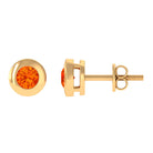 0.50 CT Bezel Set Orange Sapphire Solitaire Stud Earrings Orange Sapphire - ( AAA ) - Quality - Rosec Jewels