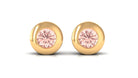 Round Cut Morganite Solitaire Stud Earrings in Bezel Setting Morganite - ( AAA ) - Quality - Rosec Jewels