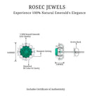 1.50 CT Emerald Classic Stud Earrings with Diamond Accent Emerald - ( AAA ) - Quality - Rosec Jewels