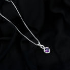 Heart Shape Amethyst Infinity Pendant Necklace Amethyst - ( AAA ) - Quality 92.5 Sterling Silver - Rosec Jewels