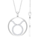 Certified Moissanite Taurus Zodiac Sign Pendant Necklace Moissanite - ( D-VS1 ) - Color and Clarity - Rosec Jewels