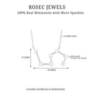 Moissanite Constellation Leo Zodiac Sign Necklace Moissanite - ( D-VS1 ) - Color and Clarity - Rosec Jewels