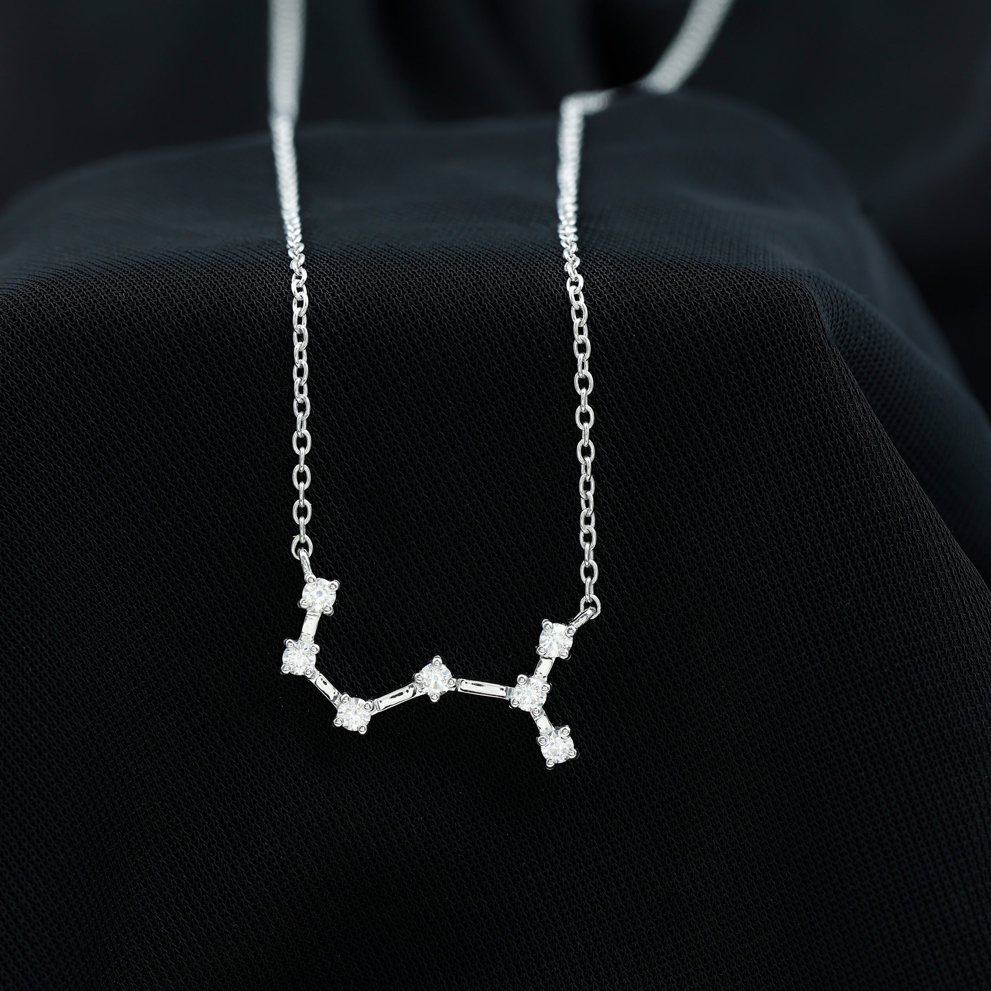 Certified Moissanite Scorpio Zodiac Constellation Necklace - Rosec Jewels