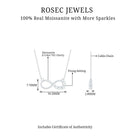 0.50 CT Certified Moissanite Infinity Necklace Moissanite - ( D-VS1 ) - Color and Clarity - Rosec Jewels