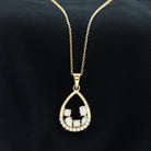 Designer Moissanite Teardrop Pendant Necklace Moissanite - ( D-VS1 ) - Color and Clarity - Rosec Jewels