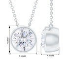 1 CT Round Cubic Zirconia Solitaire Necklace in Bezel Setting Zircon - ( AAAA ) - Quality - Rosec Jewels