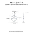 Moissanite Infinity Heart Pendant Necklace in Silver - Rosec Jewels