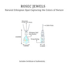 Simple Ethiopian Opal Teardrop Pendant with Moissanite Ethiopian Opal - ( AAA ) - Quality - Rosec Jewels