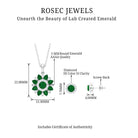 Created Emerald and Moissanite Flower Statement Jewelry Set in Gold Lab Created Emerald - ( AAAA ) - Quality - Rosec Jewels