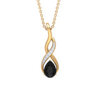 Pear Shape Black Onyx Infinity Pendant Necklace with Moissanite Accent Black Onyx - ( AAA ) - Quality - Rosec Jewels