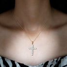 3.50 CT Moissanite Cross Pendant Necklace Moissanite - ( D-VS1 ) - Color and Clarity - Rosec Jewels