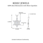 Classic Certified Moissanite Snowflake Pendant in Silver - Rosec Jewels