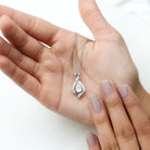 Certified Moissanite Classic Teardrop Pendant in Silver - Rosec Jewels