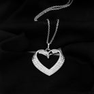 Moissanite Open Heart Bridal Pendant Necklace in Silver - Rosec Jewels