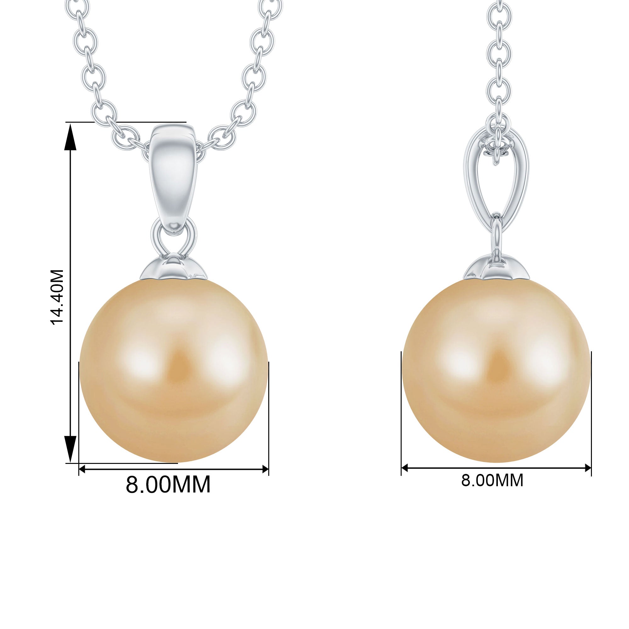 Simple South Sea Pearl Solitaire Pendant South Sea Pearl - ( AAA ) - Quality - Rosec Jewels