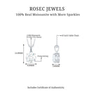 8 MM Certified Moissanite Solitaire Pendant Necklace in Silver - Rosec Jewels