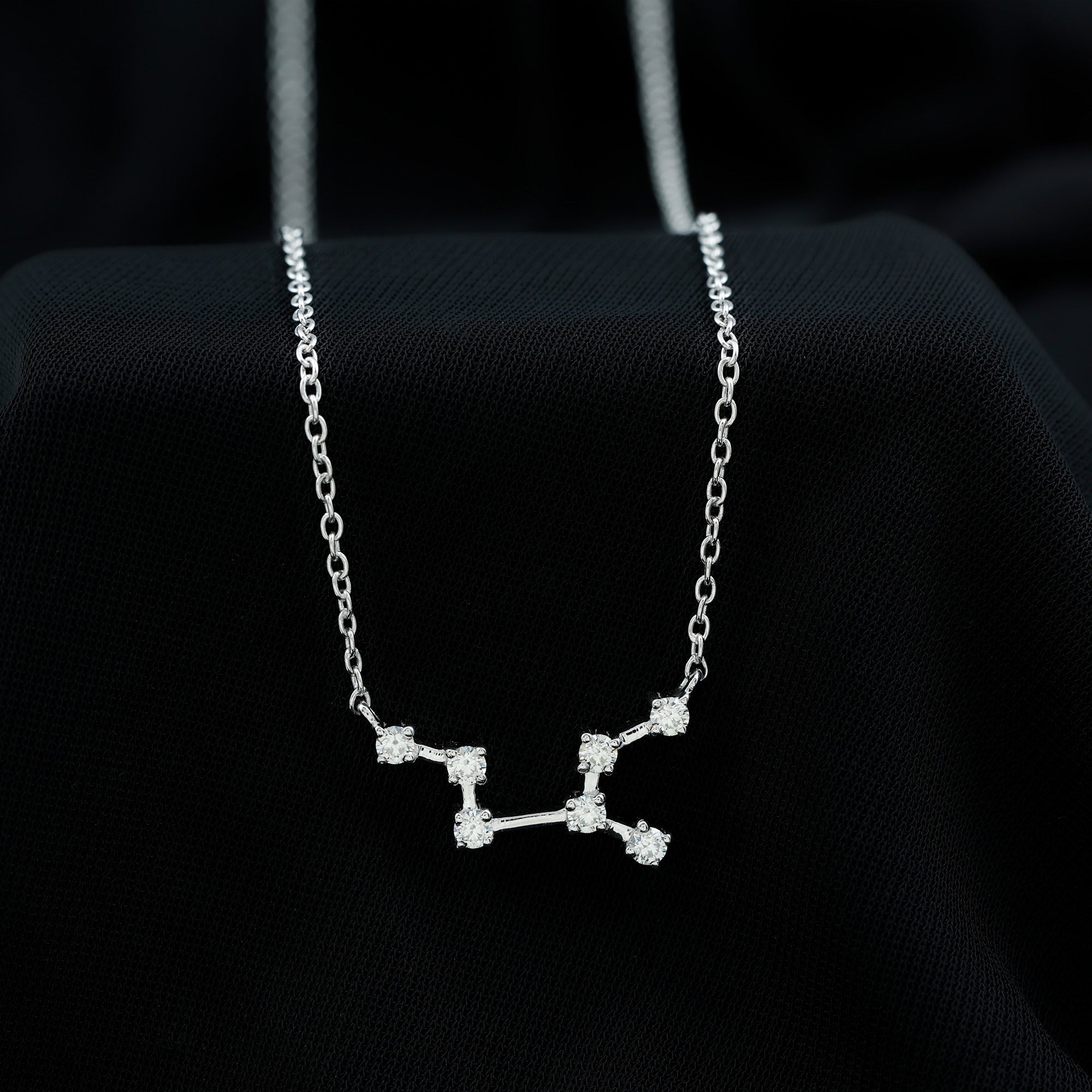 Certified Moissanite Virgo Zodiac Constellation Necklace - Rosec Jewels