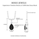 Pear Shape Black Onyx Solitaire Pendant with Diamond Black Onyx - ( AAA ) - Quality - Rosec Jewels