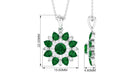 Lab Created Emerald Flower Cocktail Pendant with Diamond Lab Created Emerald - ( AAAA ) - Quality - Rosec Jewels