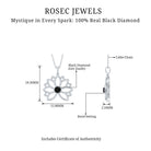 Gold Lotus Flower Pendant with 3 MM Round Cut Black Diamond Black Diamond - ( AAA ) - Quality - Rosec Jewels