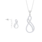 Infinity Earrings and Necklace Set with 3/4 CT Diamond Diamond - ( HI-SI ) - Color and Clarity - Rosec Jewels