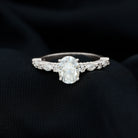 2 CT Oval Moissanite Solitaire Engagement Ring in Claw Setting Moissanite - ( D-VS1 ) - Color and Clarity - Rosec Jewels