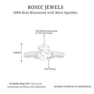 Oval Moissanite Solitaire Engagement Ring with Side Stones Moissanite - ( D-VS1 ) - Color and Clarity - Rosec Jewels