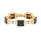 Real Black Onyx and Diamond Full Eternity Ring Black Onyx - ( AAA ) - Quality - Rosec Jewels