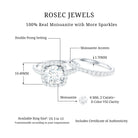 Rosec Jewels-3.25 CT Round Certified Moissanite Wedding Ring Set with Halo