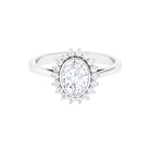 Halo Engagement Ring with Moissanite Moissanite - ( D-VS1 ) - Color and Clarity - Rosec Jewels