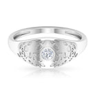 Diamond Textured Signet Ring for Men Diamond - ( HI-SI ) - Color and Clarity - Rosec Jewels