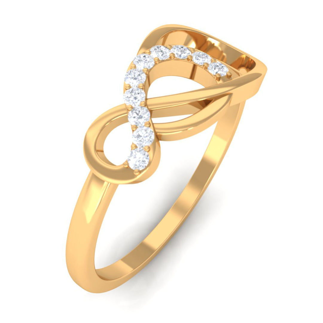 Natural Diamond Interlock Infinity Ring Diamond - ( HI-SI ) - Color and Clarity - Rosec Jewels