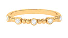 Natural Diamond Beaded Half Eternity Stackable Ring Diamond - ( HI-SI ) - Color and Clarity - Rosec Jewels