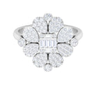 Illusion Set Diamond Statement Engagement Ring Diamond - ( HI-SI ) - Color and Clarity - Rosec Jewels