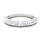 Baguette Diamond Half Eternity Ring Diamond - ( HI-SI ) - Color and Clarity - Rosec Jewels