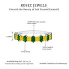 Lab-Created Emerald and Yellow Sapphire Half Eternity Ring Lab Created Yellow Sapphire - ( AAAA ) - Quality - Rosec Jewels