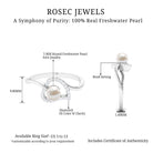 2.25 CT Freshwater Pearl and Diamond Heart Bypass Engagement Ring Freshwater Pearl - ( AAA ) - Quality - Rosec Jewels