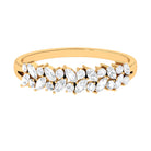 Marquise and Round Zircon Half Eternity Band Ring Zircon - ( AAAA ) - Quality - Rosec Jewels