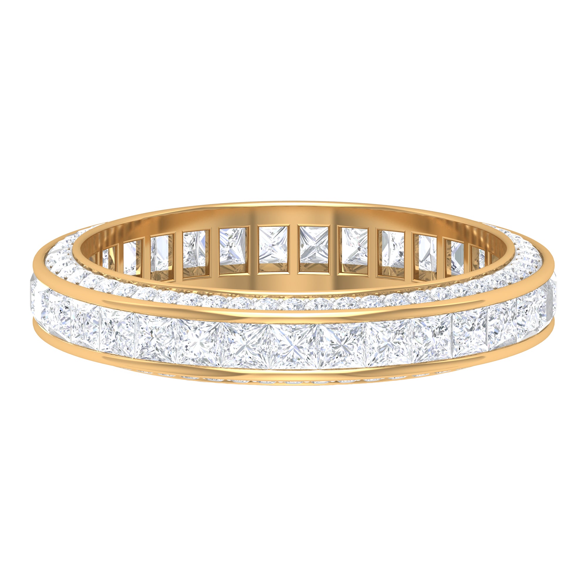 Princess Cut Zircon Full Eternity Band Ring Zircon - ( AAAA ) - Quality - Rosec Jewels