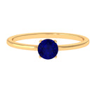 3/4 CT Round Cut Blue Sapphire Solitaire Simple Ring Blue Sapphire - ( AAA ) - Quality - Rosec Jewels