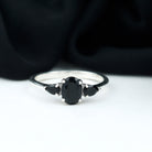 1.50 CT Three Stone Black Onyx Ring Black Onyx - ( AAA ) - Quality - Rosec Jewels