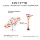 Emerald Cut Morganite Solitaire Stackable Ring Set with Diamond Morganite - ( AAA ) - Quality - Rosec Jewels