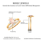 1.25 Carat Emerald Cut Morganite Solitaire Ring Set with Diamond Morganite - ( AAA ) - Quality - Rosec Jewels